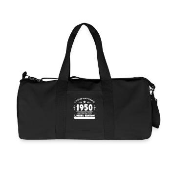 1950 - Jahrgang 1950 - Baujahr 1950 - Recycelte Canvas-Sporttasche von Stanley/Stella - Schwarz - Vorne