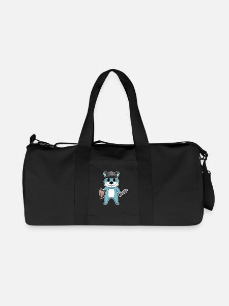Wikinger Wolf - Recycelte Canvas-Sporttasche von Stanley/Stella - Schwarz