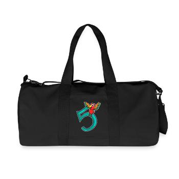 5 ans - 5 ans avec motif animal - Sac de sport en toile recyclée Stanley/Stella - noir - Devant