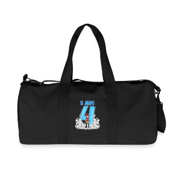4ème anniversaire - 4 ans Jeune astronaute de fusée - Sac de sport en toile recyclée Stanley/Stella - noir - Devant