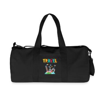 Voyage - Idée cadeau pour les amoureux des voyages - Sac de sport en toile recyclée Stanley/Stella - noir - Devant