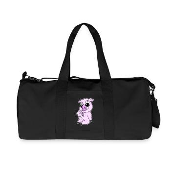Famille - Cochon avec bébé cochon - Sac de sport en toile recyclée Stanley/Stella - noir - Devant