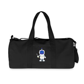 Robot Mechanic Screwdriver Workshop - Recycled Canvas Sports Bag by Stanley/Stella - black - Front
