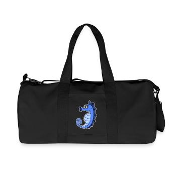 Seepferd Blau - Recycelte Canvas-Sporttasche von Stanley/Stella - Schwarz - Vorne