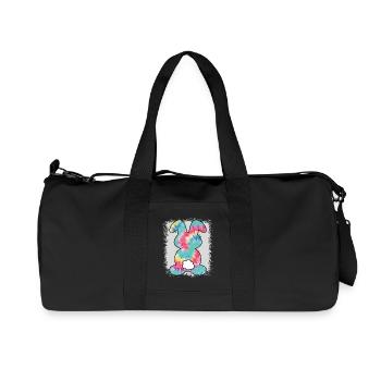 Tie Dye Kaninchen Gebleicht Osterhase - Recycelte Canvas-Sporttasche von Stanley/Stella - Schwarz - Vorne