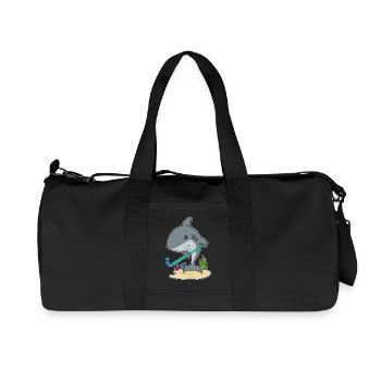Shark Hockey sur gazon avec un bâton de hockey sur gazon - Sac de sport en toile recyclée Stanley/Stella - noir - Devant