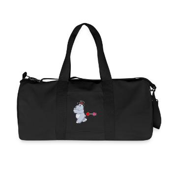 Nilpferd Bräutigam Zylinder Hochzeit - Recycelte Canvas-Sporttasche von Stanley/Stella - Schwarz - Vorne