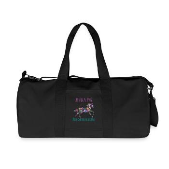 Je peux pas mon cheval m'attend - florale poney - Sac de sport en toile recyclée Stanley/Stella - noir - Devant