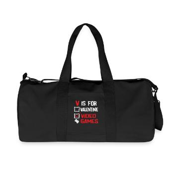 V is for valentine video games - Recycled Canvas Sports Bag by Stanley/Stella - black - Front