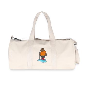 Bear Ice Hockey Sticks - Recycled Canvas Sports Bag by Stanley/Stella - natural - Front