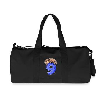 9 years old - 9th birthday with animal motif - Recycled Canvas Sports Bag by Stanley/Stella - black - Front
