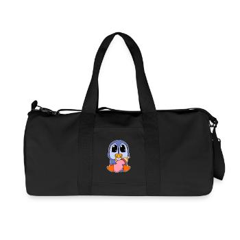 Baby Penguin Motif - Recycled Canvas Sports Bag by Stanley/Stella - black - Front