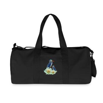 The elegant crane with flowers - Recycled Canvas Sports Bag by Stanley/Stella - black - Front