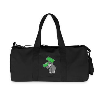 7 years old - 7th birthday - Recycled Canvas Sports Bag by Stanley/Stella - black - Front