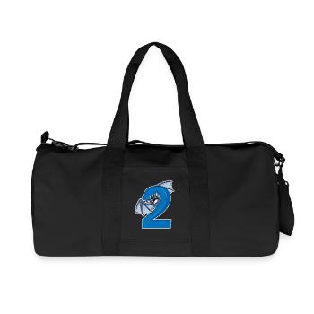 2 ans - 2ème anniversaire avec motif animal - Sac de sport en toile recyclée Stanley/Stella - noir - Devant