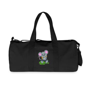 Joueur de volley-ball de souris - Sac de sport en toile recyclée Stanley/Stella - noir - Devant