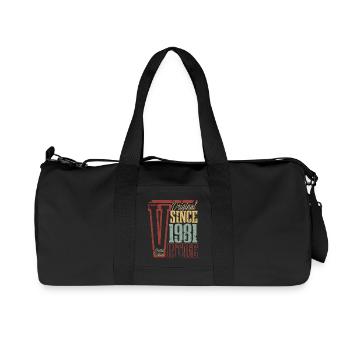 1981 Birthday Year of birth Year of construction Vintage Retro - Recycled Canvas Sports Bag by Stanley/Stella - black - Front