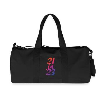 Cadeau 21e anniversaire 21 ans Hommes & Femmes - Sac de sport en toile recyclée Stanley/Stella - noir - Devant