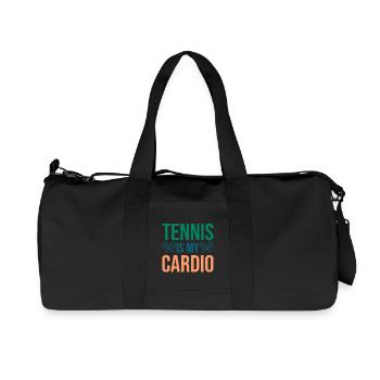Funny Tennis Art Tennis Is My Cardio Tennis Lover - Recycled Canvas Sports Bag by Stanley/Stella - black - Front