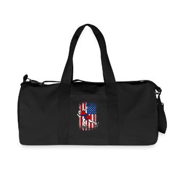 Usa american flag rollerblade inline skating - Recycelte Canvas-Sporttasche von Stanley/Stella - Schwarz - Vorne