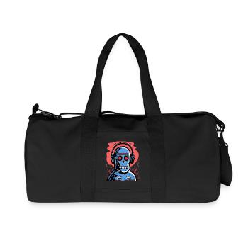Zombie Affe mit blauen Kopfhörern - Recycelte Canvas-Sporttasche von Stanley/Stella - Schwarz - Vorne