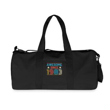1983 Anniversaire Rétro - Sac de sport en toile recyclée Stanley/Stella - noir - Devant