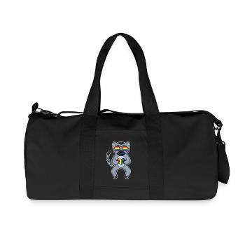 Rainbow - Lemur with glasses and heart - Recycled Canvas Sports Bag by Stanley/Stella - black - Front