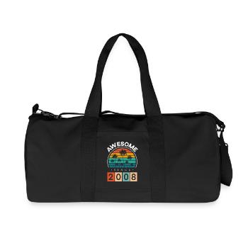 2008 Born Birthday Year of birth vintage - Recycled Canvas Sports Bag by Stanley/Stella - black - Front