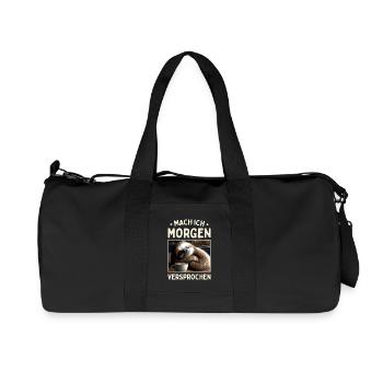 Mach Ich Morgen Versprochen Egal Faul Faultier - Recycelte Canvas-Sporttasche von Stanley/Stella - Schwarz - Vorne