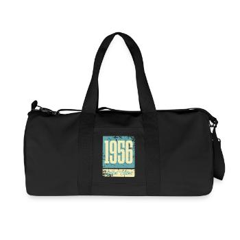 1956 Anniversaire de naissance Année de naissance - Sac de sport en toile recyclée Stanley/Stella - noir - Devant