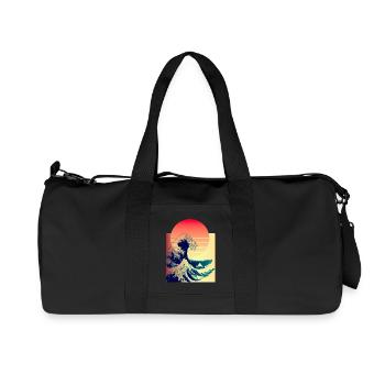 the big wave off Kanagawa - Recycled Canvas Sports Bag by Stanley/Stella - black - Front