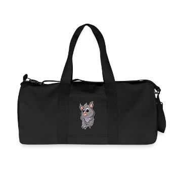 Bat Family - Bat with Baby - Recycled Canvas Sports Bag by Stanley/Stella - black - Front