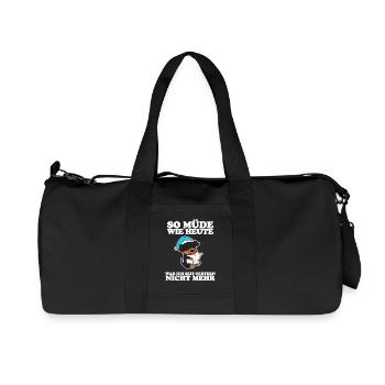 Müde Spruch lustig Schlafen Ausschlafen Faul - Recycelte Canvas-Sporttasche von Stanley/Stella - Schwarz - Vorne