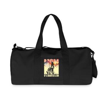 Mutter mit Tochter Sohn Muttertag Berge Mama Kind - Recycelte Canvas-Sporttasche von Stanley/Stella - Schwarz - Vorne