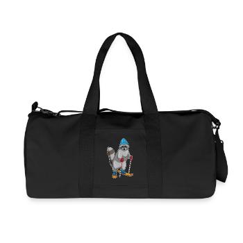 Waschbär Skifahrer Ski - Recycelte Canvas-Sporttasche von Stanley/Stella - Schwarz - Vorne