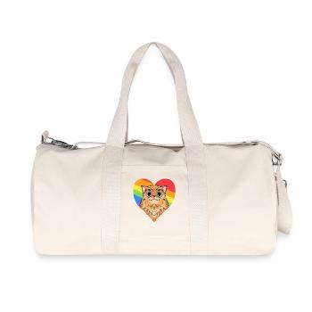 Arc-en-ciel - Chat avec cœur - Sac de sport en toile recyclée Stanley/Stella - blanc naturel - Devant