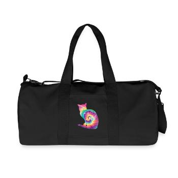 Tie Dye Katze - Recycelte Canvas-Sporttasche von Stanley/Stella - Schwarz - Vorne