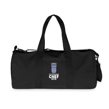 cooles Nilpferd Chef Spruch - Recycelte Canvas-Sporttasche von Stanley/Stella - Schwarz - Vorne