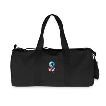 Monkey on Cow Rocket Shake Astronaut Cosmonaut - Recycled Canvas Sports Bag by Stanley/Stella - black - Front