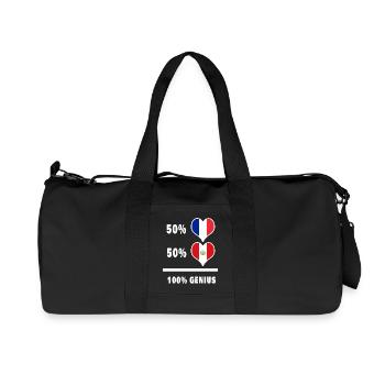 Pérou et France 100% génial Drapeaux - Sac de sport en toile recyclée Stanley/Stella - noir - Devant