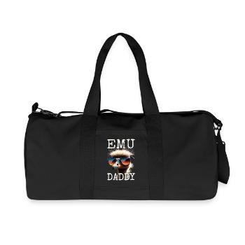 Emu Daddy Bird Ostrich Ratite Dad Father's Day Emu - Recycled Canvas Sports Bag by Stanley/Stella - black - Front