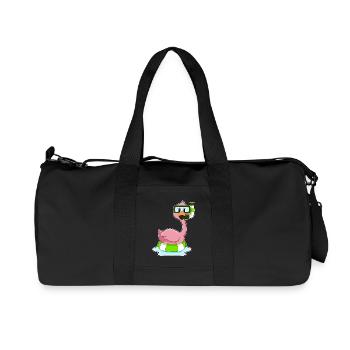 Flamingo Schwimmen Schwimmring Sommer - Recycelte Canvas-Sporttasche von Stanley/Stella - Schwarz - Vorne