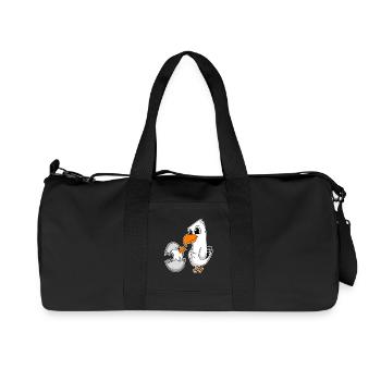 Seagull family - seagull with baby - Recycled Canvas Sports Bag by Stanley/Stella - black - Front