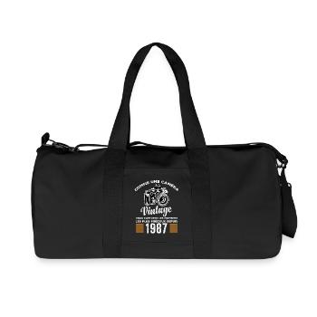 Caméra vintage 1987 cadeau anniversaire humour - Sac de sport en toile recyclée Stanley/Stella - noir - Devant
