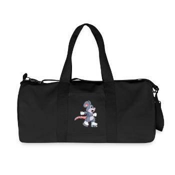 Mouse Ice Skating Skates - Recycled Canvas Sports Bag by Stanley/Stella - black - Front