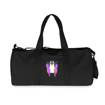 Pinguin Skifahrer Ski - Recycelte Canvas-Sporttasche von Stanley/Stella - Schwarz - Vorne