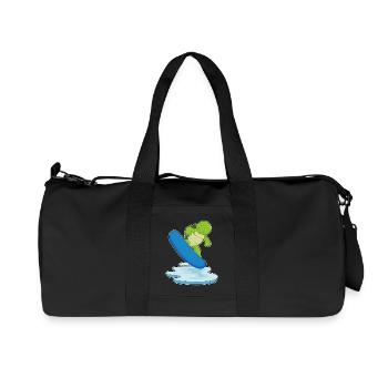 Turtle Snowboarder Snowboard - Sac de sport en toile recyclée Stanley/Stella - noir - Devant