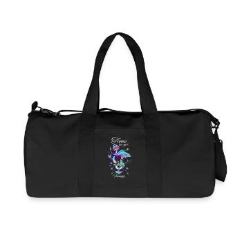 Neon Magic Mushrooms Eye Fungi Art - Recycelte Canvas-Sporttasche von Stanley/Stella - Schwarz - Vorne