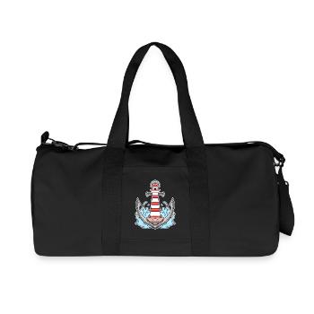 Anker Leuchtturm Mix Motiv - Recycelte Canvas-Sporttasche von Stanley/Stella - Schwarz - Vorne