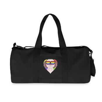 Regenbogen - Hund Shih Tzu mit Brille und Herz - Recycelte Canvas-Sporttasche von Stanley/Stella - Schwarz - Vorne
